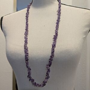 Amethyst Stone Nugget Elegant Purple Beaded Necklace